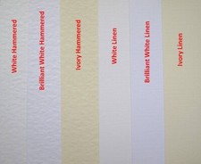 A3 Zeta Textured Card or Paper Hammered or Linen in White, Ivory or Brill White