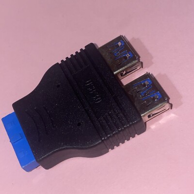 2 Port USB 3.0 A Female to 20 Pin Adapter X000HR9M6Z