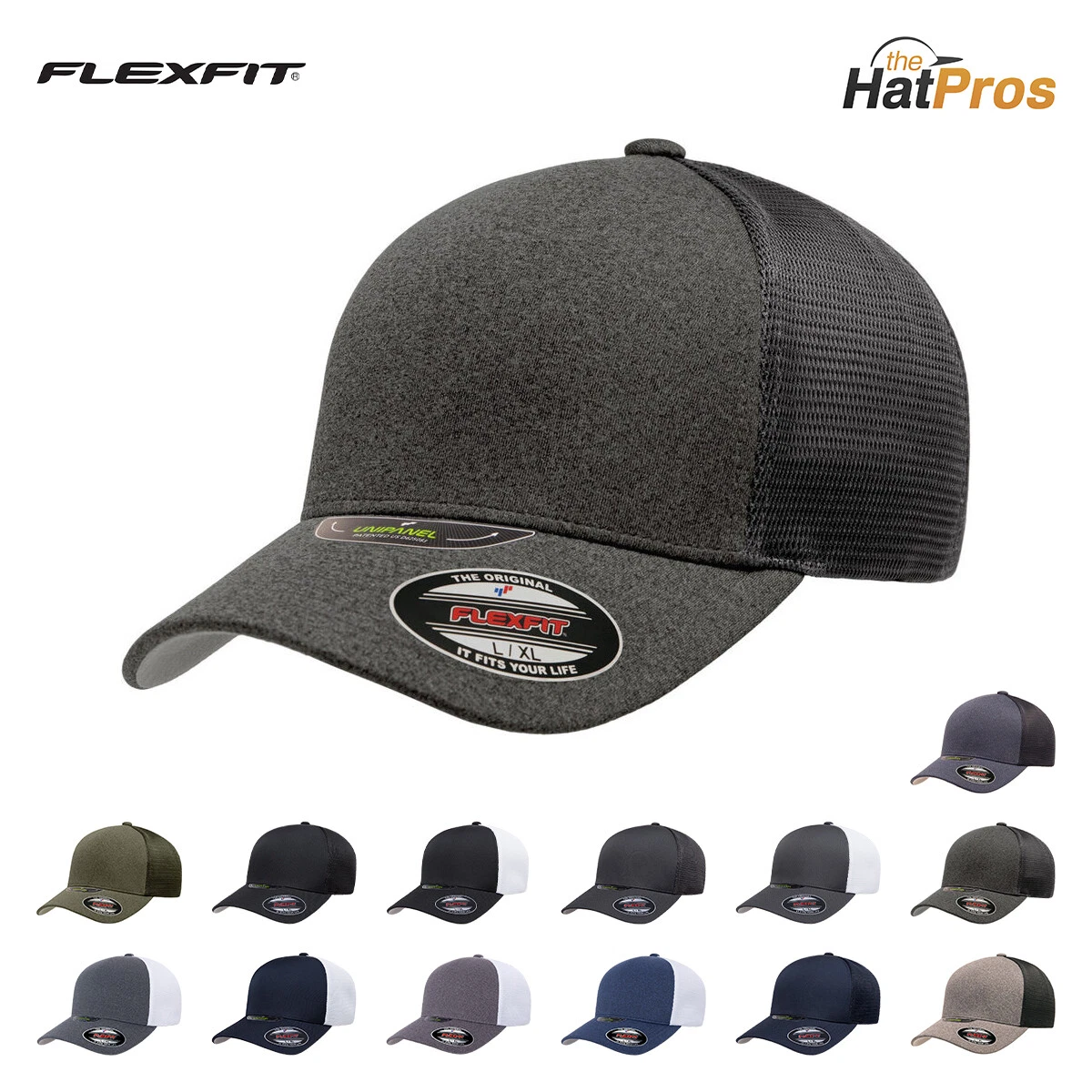 Flexfit Unipanel Trucker 5511UP Hat Mesh Curved Visor Cap Flex Fit Ballcap  | eBay | Flex Caps