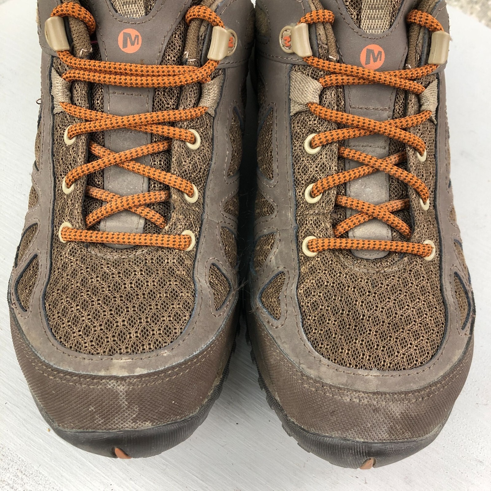 Scarpe da trekking Merrell da donna taglia 9 Siren Sport Q2 in pelle marrone stringate J37458