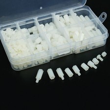 300PCS Nylon Hex M3 Spacers Screw Nut Standoff Male-Female Kit White with Box