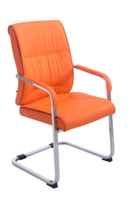 Chaise Cantilever XL Anubis CLP En Similicuir Noir, Piètement Métal Luge Avec Accoudoirs