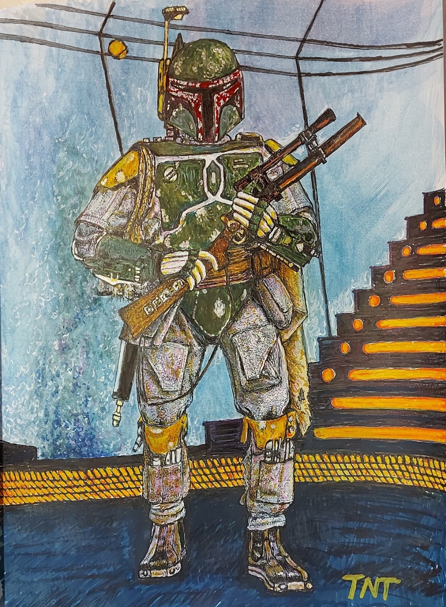 Star Wars Boba Fett Art The Empire Strikes Back original
