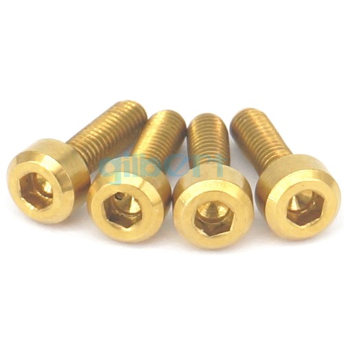 4PCS M3x0.5 5-25mm GR5 Golden Cap Head Hex Allen Titanium Alloy Screw Bolts - Picture 9 of 31