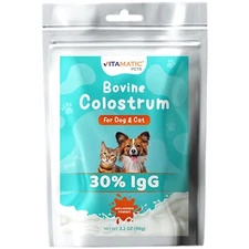 Vitamatic Bovine Colostrum for Dogs and Cats, 90 Grams, 30% Immunoglobulins