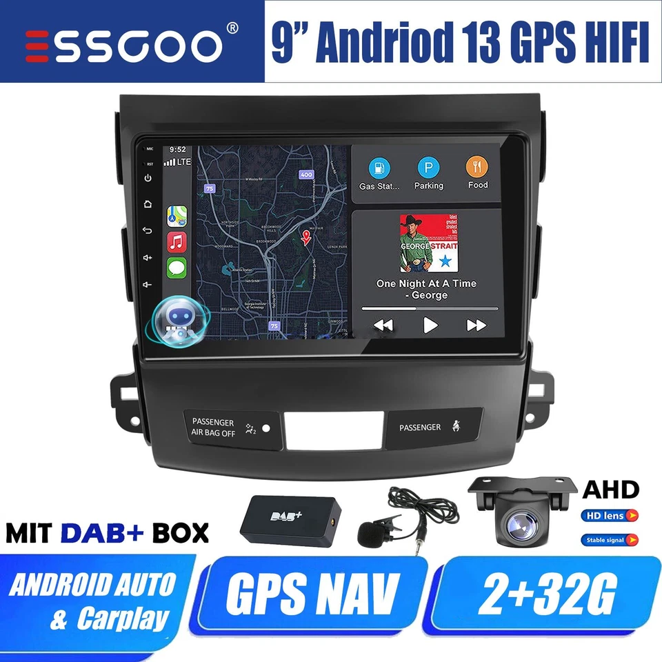Autoradio Carplay GPS BT Kam DAB Für Mitsubishi Outlander C-Corsser Peugeot 4007 - Bild 1 von 4