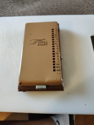 SPELL RIGHT Tin Metal Analog Roll-a-Dex Mechanical Japan