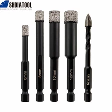 5pcs 6/8/10/12mm Diamond Drilling Core Bits Hole Saw Carbide Positioning bit