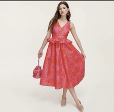 Kate Spade New York x Target Classic Rose Peplum Midi Dress - Pink/Red NEW Sz 10