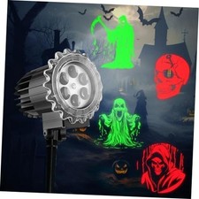 Halloween Projector Lights Outdoor Indoor - 3D Dynamic Red  Green Skull Ghost