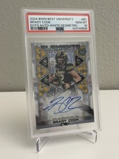 BRADY COOK 2024 BWM BEST UNIVERSITY  4/5 EOTG AUTO-WHITE GEOMETRIC PSA 10