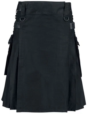 Altana Industries Mittellanger Rock Herren Black Kilt schwarz - Bild 1 von 3