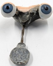 German Antique Hand Blown Rocker Glass Doll Eyes Blue 9mm E3-88a