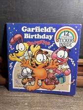 Vintage Garfield Birthday Surprise Book Includes 12 Stickers 1987 Jim Davis D4
