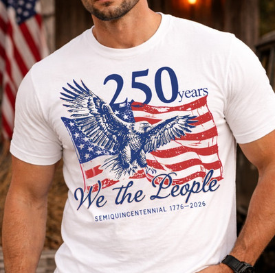 We The People 1776 Shirt, Patriotic Eagle USA 250th Anniversary Tee America 250
