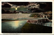 Postcard NY Rome Moonlight at Delta Dam posted 1922 Wm Jubb
