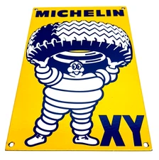 Michelin XY Heavy Duty Tires - Vintage Porcelain Sign - Service Station Garage