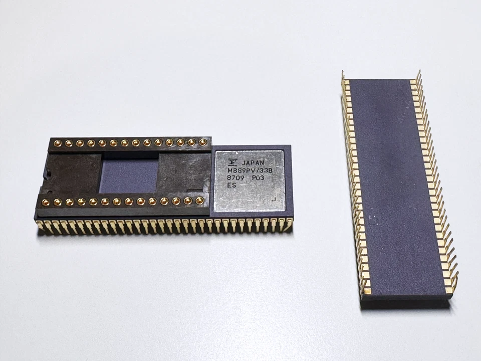 1X MB89PV733B MB89733B FUJITSU CMOS 8-Bit MCU Piggyback Cerámica Dorado CDIP-64 Foto 2 de 2