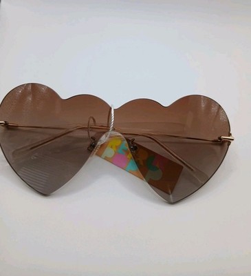 Frameless Retro Heart Sunglasses 