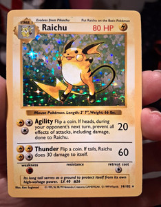 1st Edition Shadowless Raichu | eBay