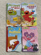 Sesame Street Board Books NEW Lot of 4 Rhymes Manners Animals Bedtime