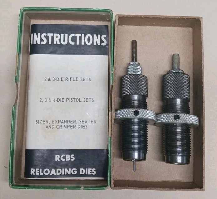 Vintage RCBS 22-250 Rem Full Length Reloading Die Set, circa 1965, Original Box