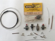 5 vintage OO HO gauge point levers Wrenn / GEM? plus clips and length of wire