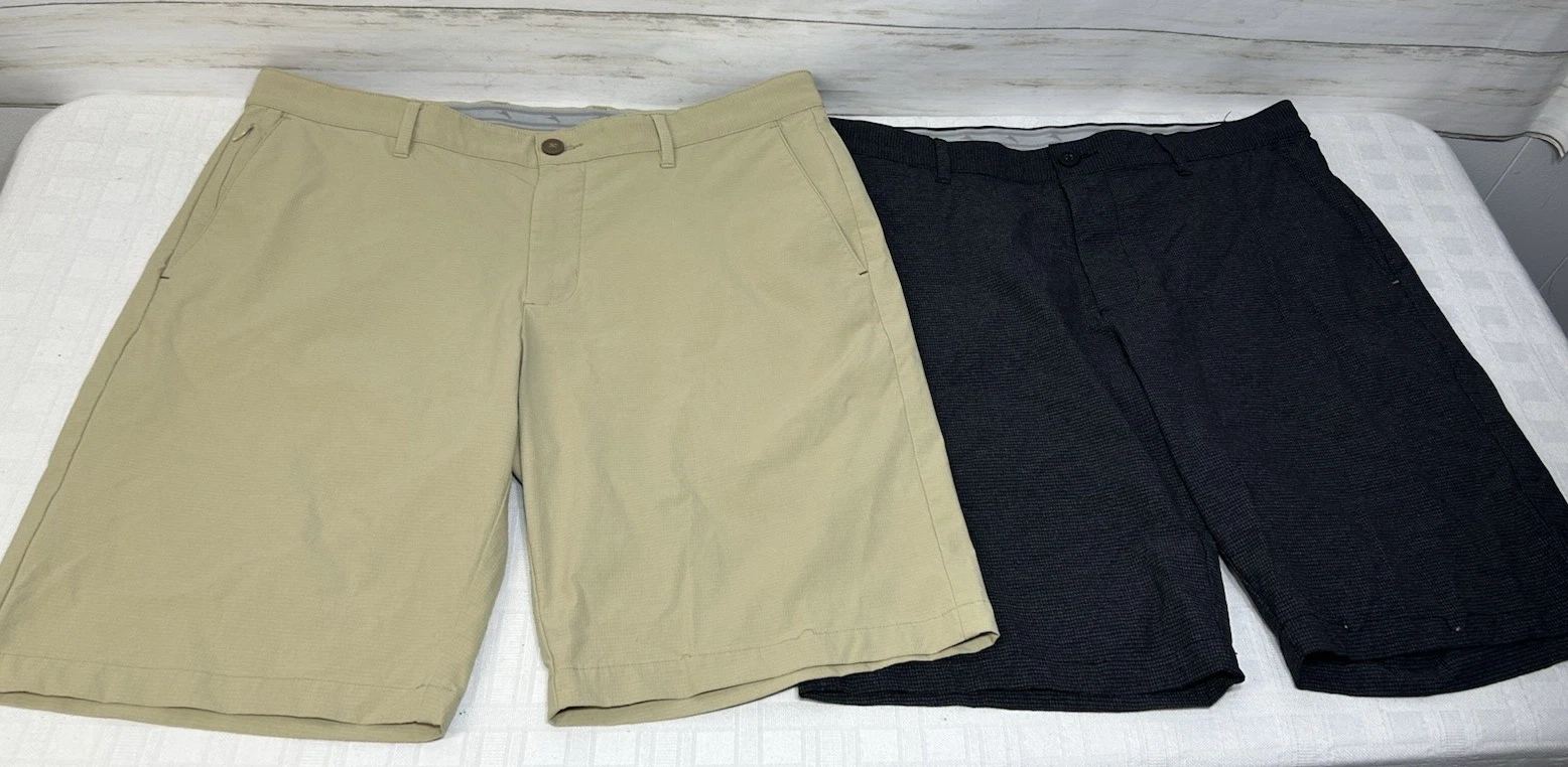 2 PAIR TOMMY BAHAMA Shirt Co. Size 36 Mens Casual Hybrid Golf Beach Shorts camp