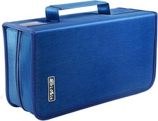 DVD Case Holder, CD/DVD Wallet Binder Holder 160 Capacity CD Blue