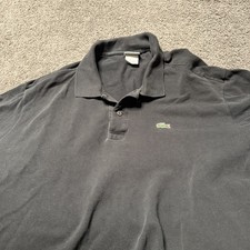 Lacoste Polo Shirt Mens 9 Black Short Sleeve Knit Golf Alligator