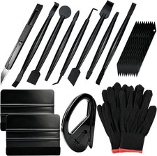 Automotive Vinyl Wrap Kit With Tools Black Vinyl Car Compatible Plastic Ex..