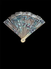 Miniature Dollhouse Hand-Painted Antique Fan – Asian/Chinese – Collectible