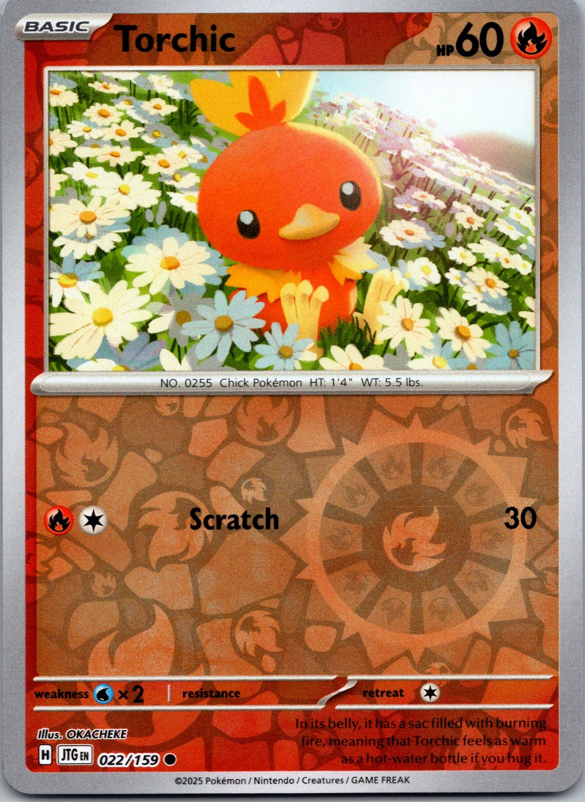 Torchic Reverse Holo Common SV09: Journey Together 022/159 NM