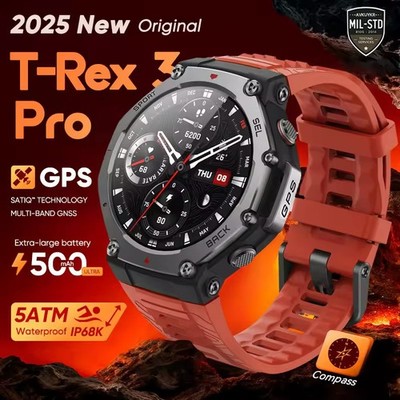  2026 Smart Watch T-Rex 3 pro For Men/Women Waterproof Smartwatch Bluetooth GPS