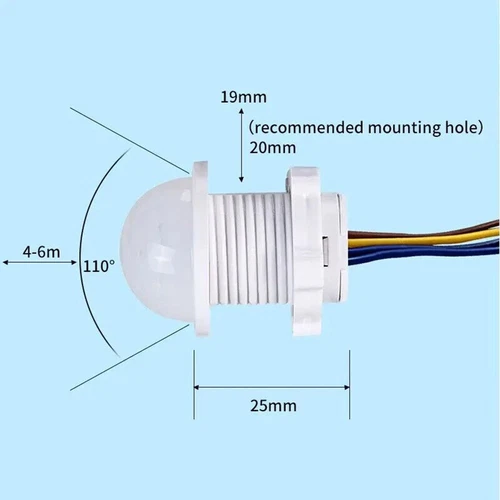Interruptor Sensor Movimiento PIR para Luces LED 110V 220V Encendido Automático Paquete de 2 - Imagen 12 de 14
