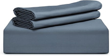 Luxurious King Size Bamboo Viscose Duvet Cover Set - Slate Blue, 3 Pieces