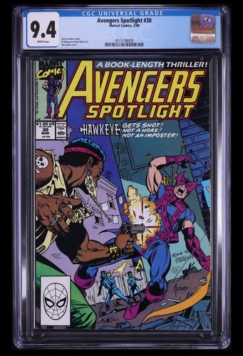 Avengers Spotlight #30 (Marvel 1990) CGC 9.4 White Pages POP 3 / 1 Higher Grade
