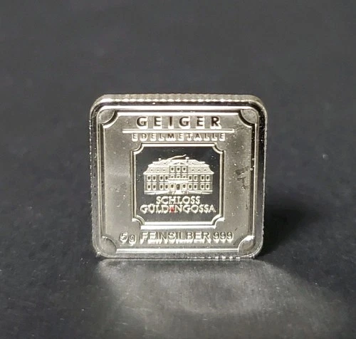 Geiger Edelmetalle 5 Gram Silver Bar .999 Fine Silver loose