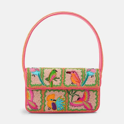 America & Beyond Paradise Found Birds Beaded Luxury Beaded Shoulder Bag
