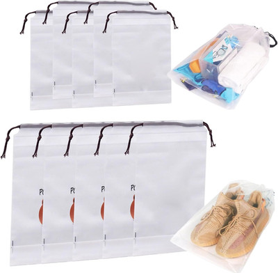 10 Stück Schuhbeutel Zugband PE 2 Größen Reise Organizer Aufbewahrung