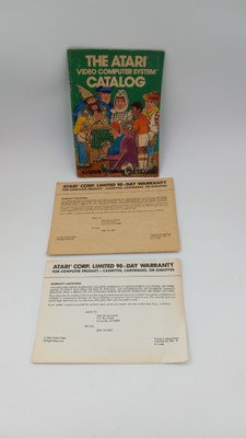 1981 The Atari Video Computer System Catalog  W/ 2 Atari Warranties Lot