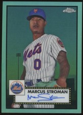 Marcus Stroman On Card Auto 2021 Topps Platinum Anniversary Aqua Refractor /150