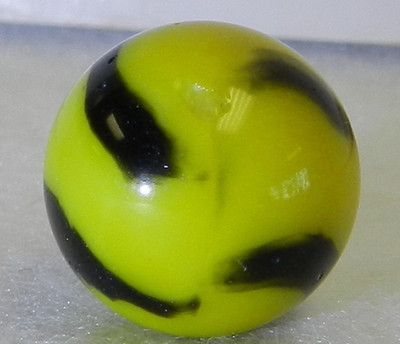 #20689m Vintage Peltier Glass NLR Bumblebee Marble With Aventurine .63 Inches