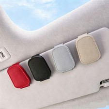 New Magnetic Leather Sunglasses Holder For Car Sun Visor Eyeglass Hanger Clip
