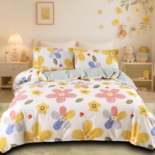 3pcs Floral Bedding Duvet Cover Set Queen,Boho Duvet Cover Colorful,Flower Du...