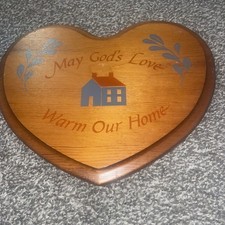 Vintage Wooden Wall Hanging Plaque Rustic Country Retro Gods Love Religious 11&rdquo;