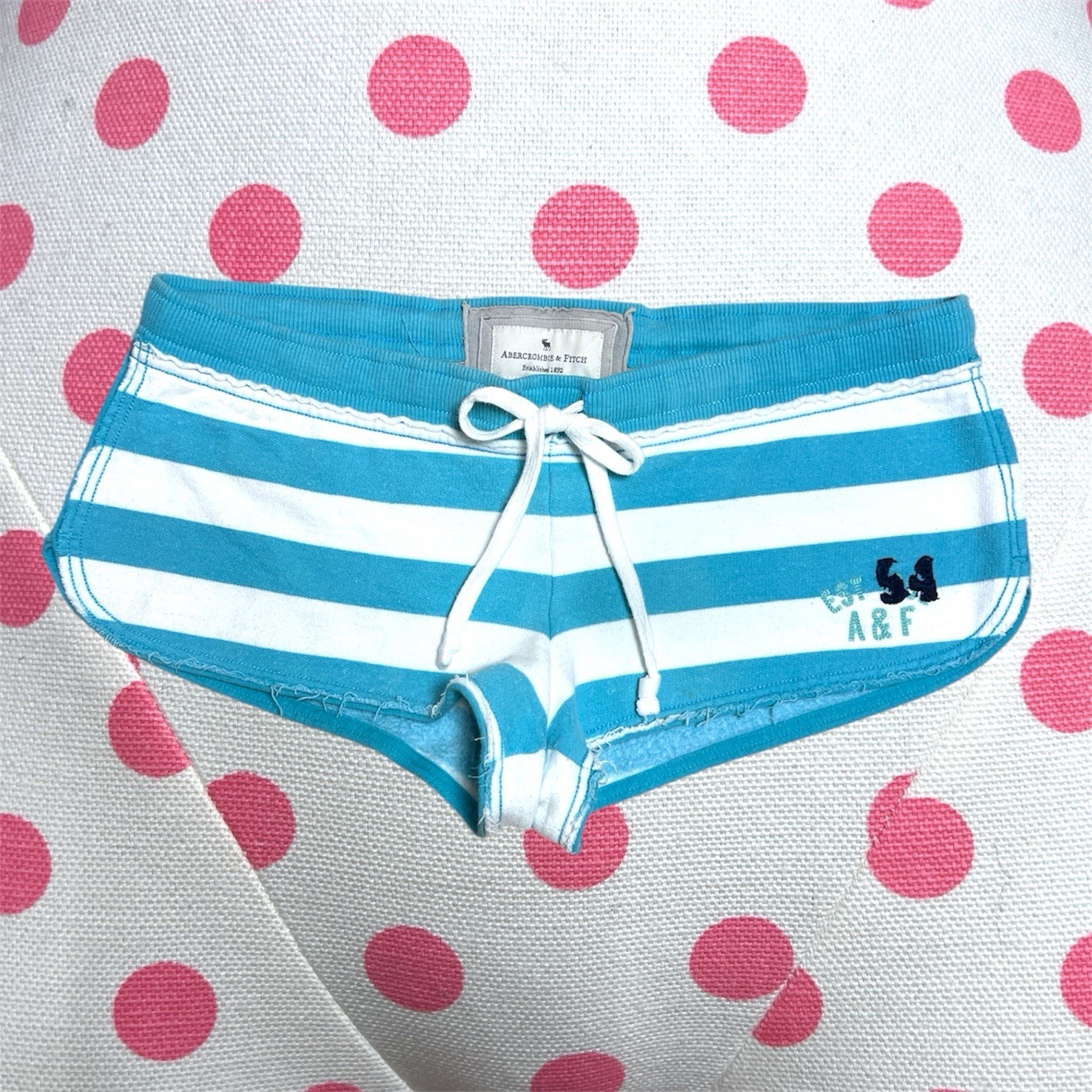Y2K abercrombie and fitch striped lounge shorts low rise micro cotton logo
