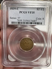 1839-C $2.5 Gold PCGS VF35 Classic Head Quarter Eagle 2 1/2