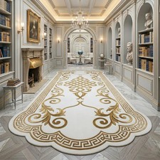 Luxury Handmade Tufted Rug White Gold – Custom Large Area Rug, Modern Carpet