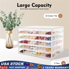 Earring Storage Box Organizer Acrylic Jewelry Storage Box Holder 5 Drawers.